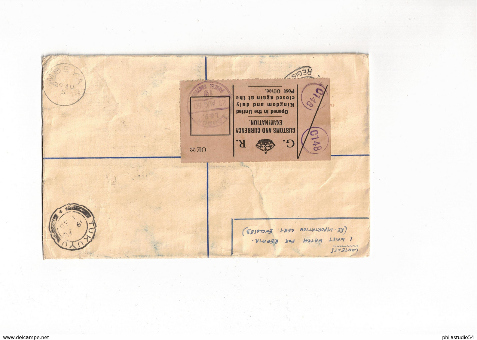 1950, Registered Stationery Envelope (20 X 12,4 Cm) With Additional Franking To England - Tanganyika (...-1932)