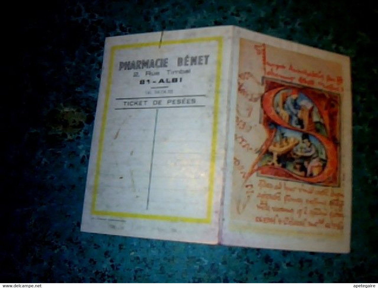 Vieux Papier Calendrier  Petit Format Pharmacie Benet à Albi Année 1970 Thème Imprimerie - Petit Format : 1961-70