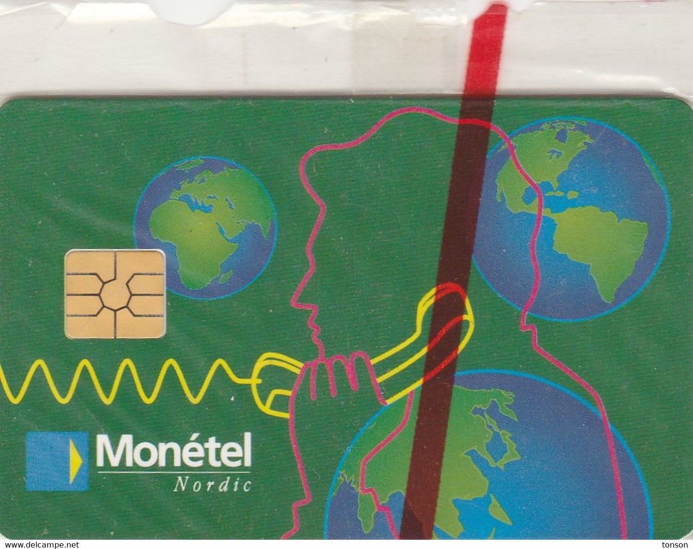 Swaziland, SZ-MON-TST-0003, Test Card, Monetel - Demo Smart Card - Man On Phone (green), Mint In Blister, 2 Scans. - Swasiland