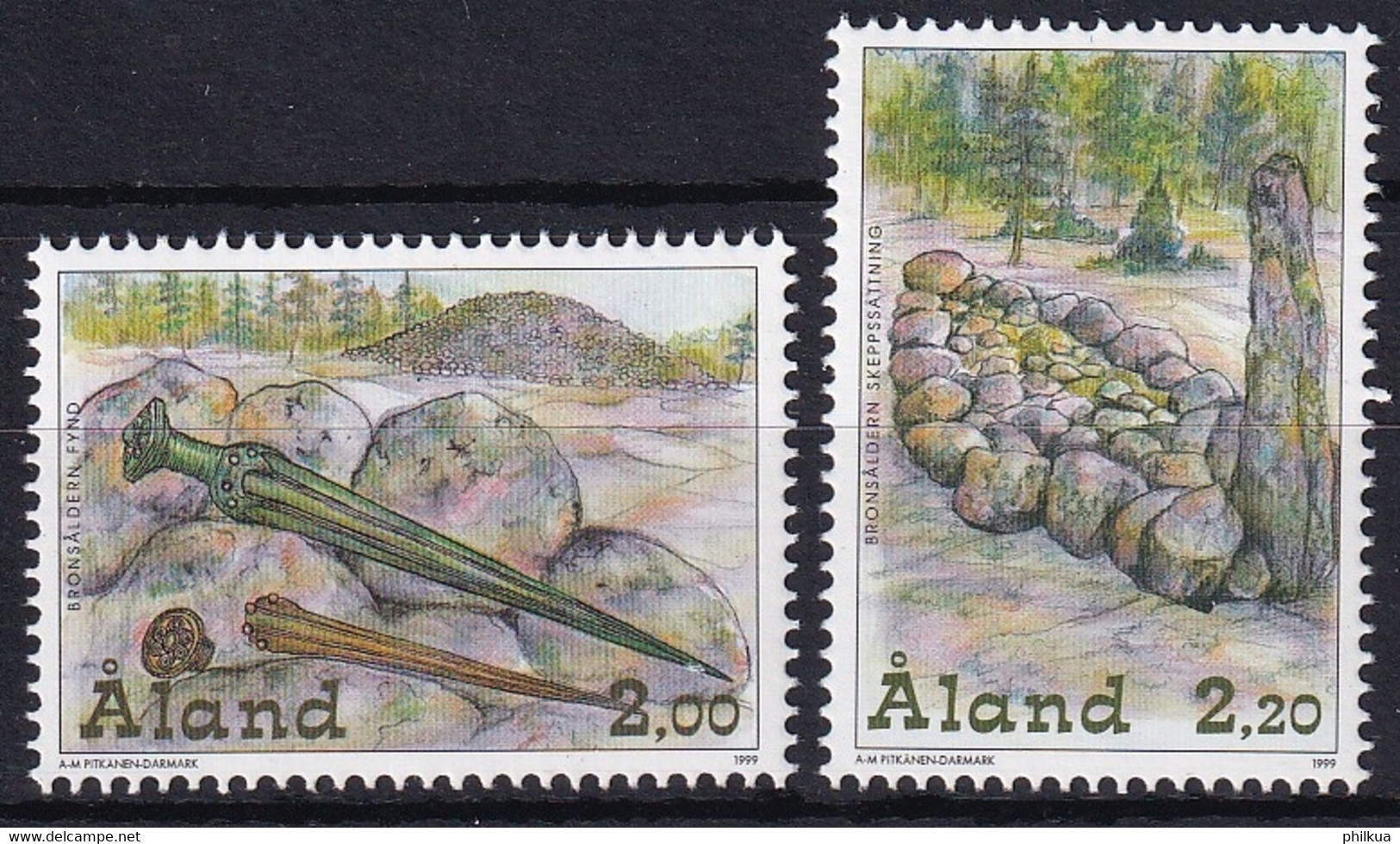 MiNr. 153 - 154  Finnland Alandinseln1999, 1. Febr. Bronzezeit Postfrisch/**/MNH - Aland