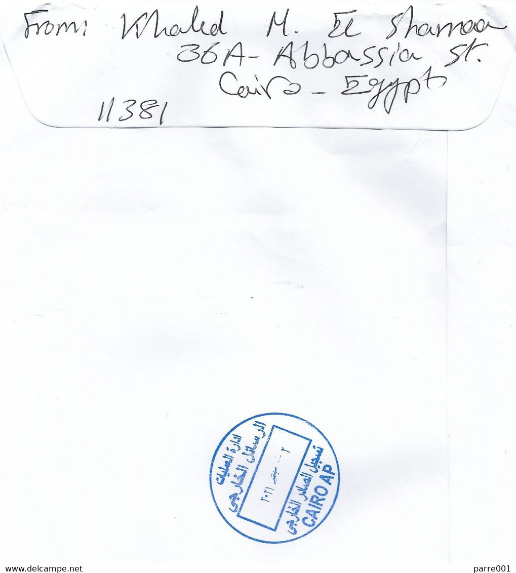 Egypt 2021 Cairo AP Prefranked Postage Paid Barcoded Meter Registered Cover - Lettres & Documents