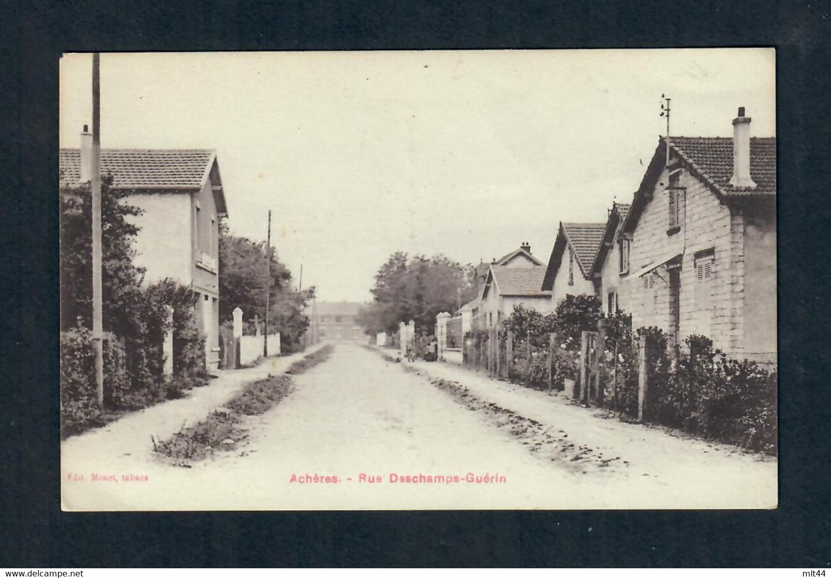 CPA  78 ACHERES -  Rue Deschamps-Guerin - RARE -  édit Monet Tabac - Acheres