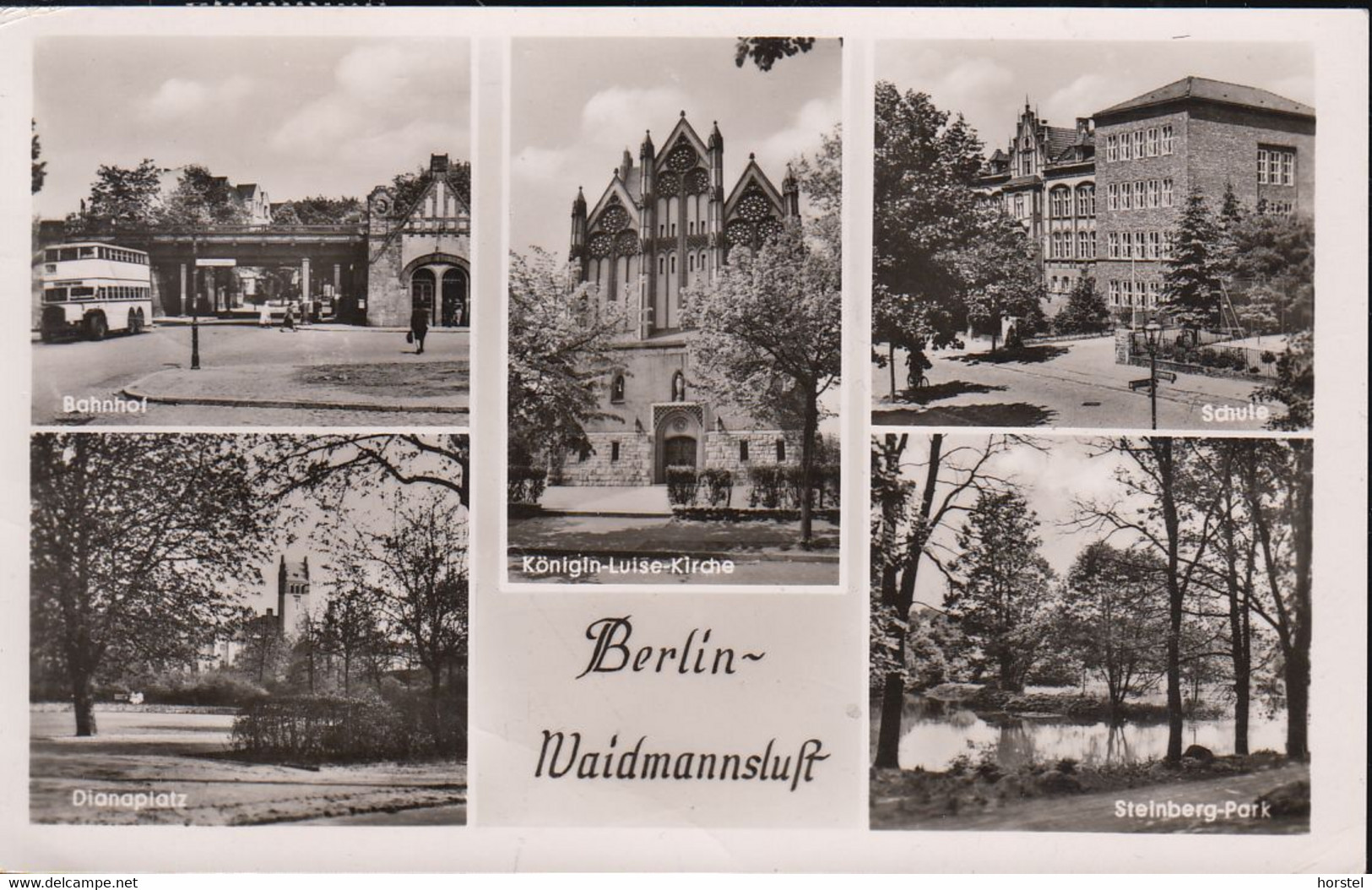 D-13469 Berlin - Waidmannslust - Alte Ansichten - Bahnhof - Bus - Dianaplatz - Schule - 2x Nice Stamps - Waidmannslust
