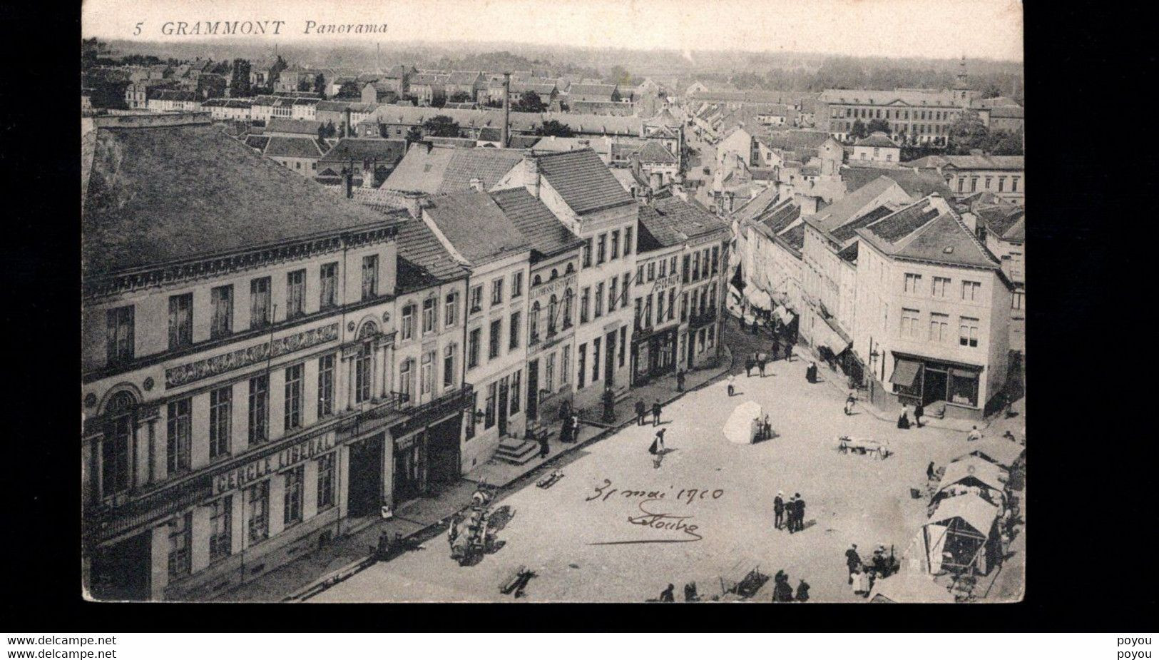 1092-GRAMMONT-pano-attelage De Brasseur -cercle Libéral -échoppes - Geraardsbergen