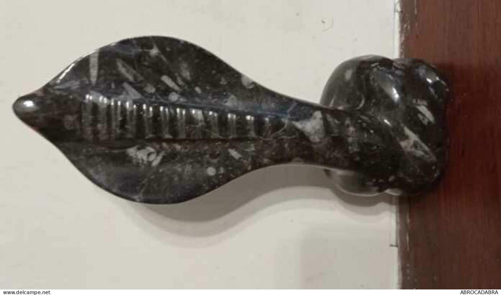 Superbe Sculpture Cobra Orthoceras Fossile Marbre Noir - Altri & Non Classificati