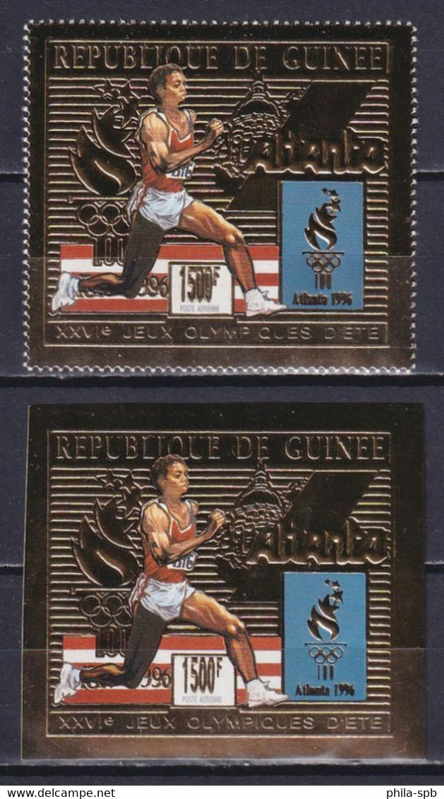 GUINEA 1993, Mi# 1440A-B, CV €39, Golden Foil, Sport, Olympics Atlanta, MNH - Ete 1996: Atlanta