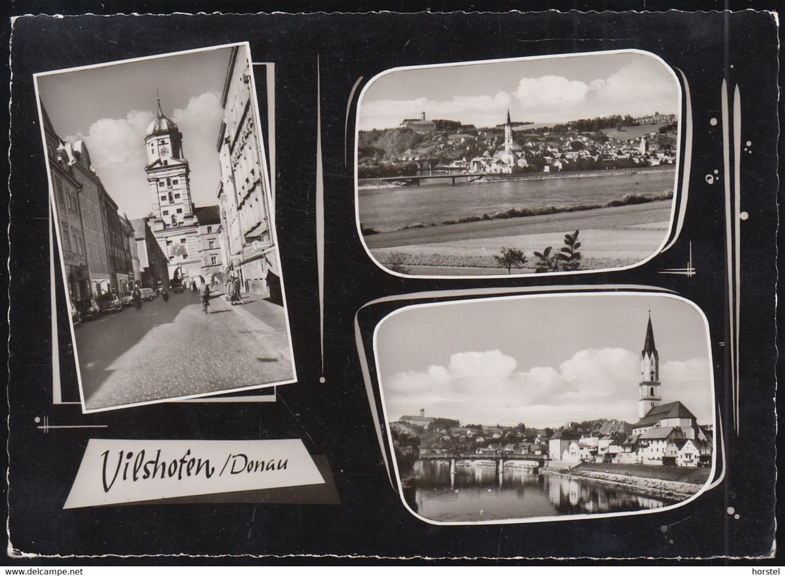 D-94474 Vilshofen - Alte Ansichten - Stadtturm - Brücke - Kirche - Cars - VW Käfer - Vilshofen