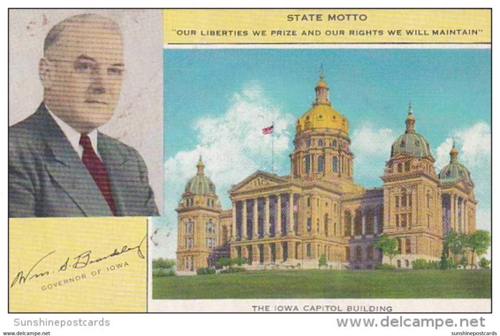 Governor William S Beardsley And State Capitol Building Des Moines Iowa - Des Moines