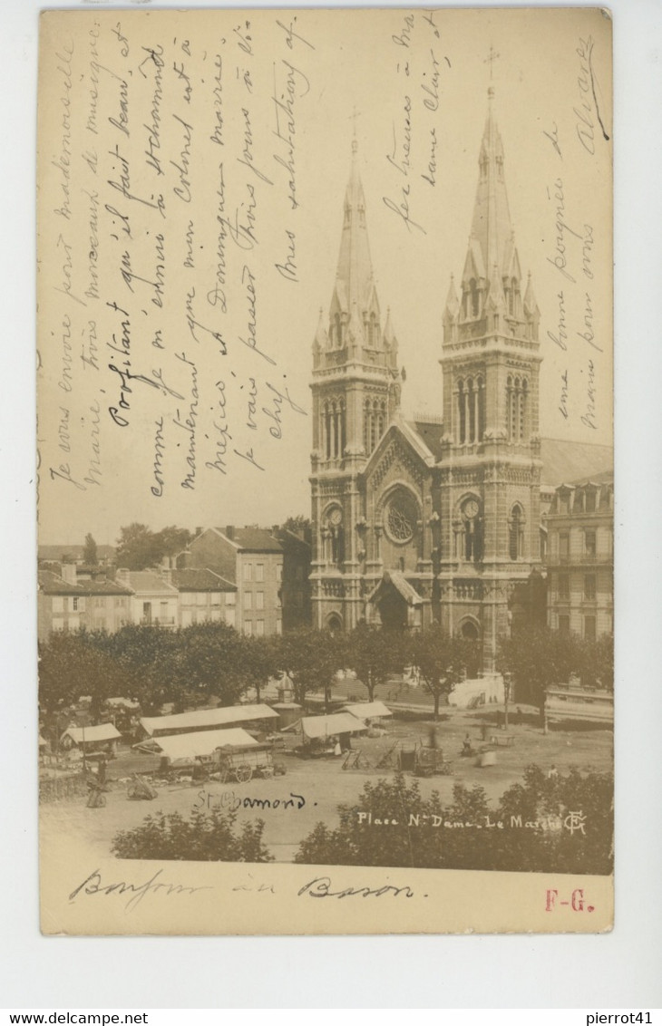 SAINT CHAMOND - Place Notre Dame - Le Marché - Carte Photo - Saint Chamond