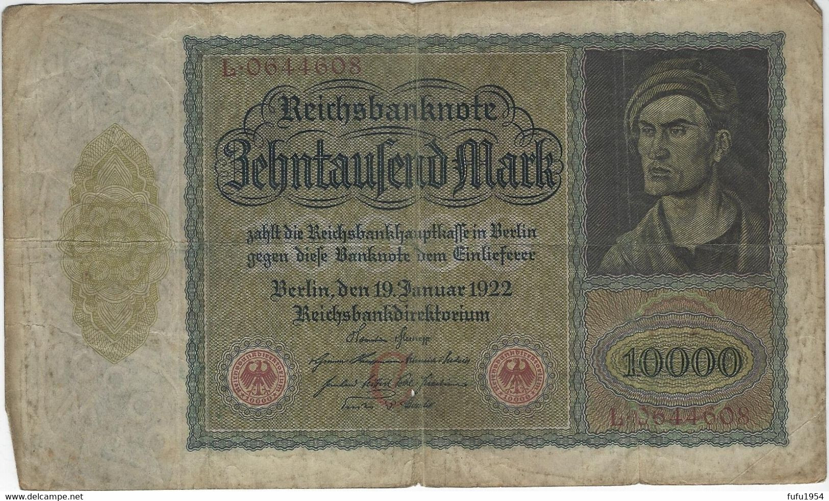 ALLEMAGNE - Lot De 2 Billets - 10000 Mark - 19 Janvier 1922 - 10000 Mark