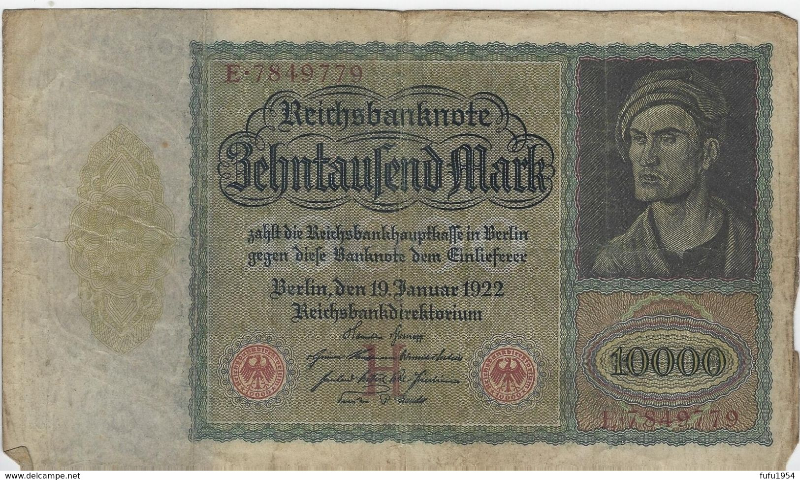 ALLEMAGNE - Lot De 2 Billets - 10000 Mark - 19 Janvier 1922 - 10.000 Mark