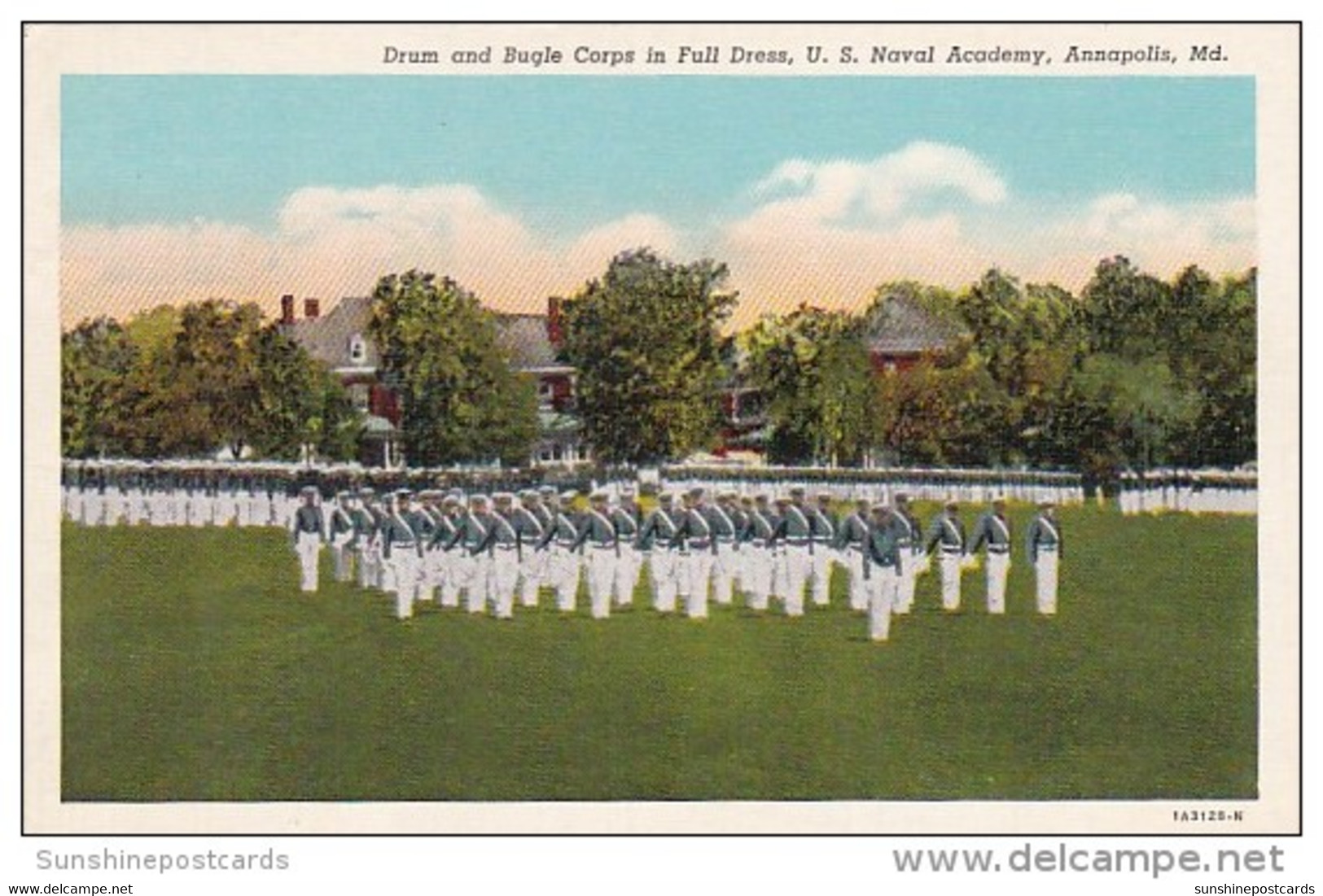 Maryland Annapolis U S Naval Academy Drum And Bugle Corps In Full Dress Curteich - Annapolis – Naval Academy