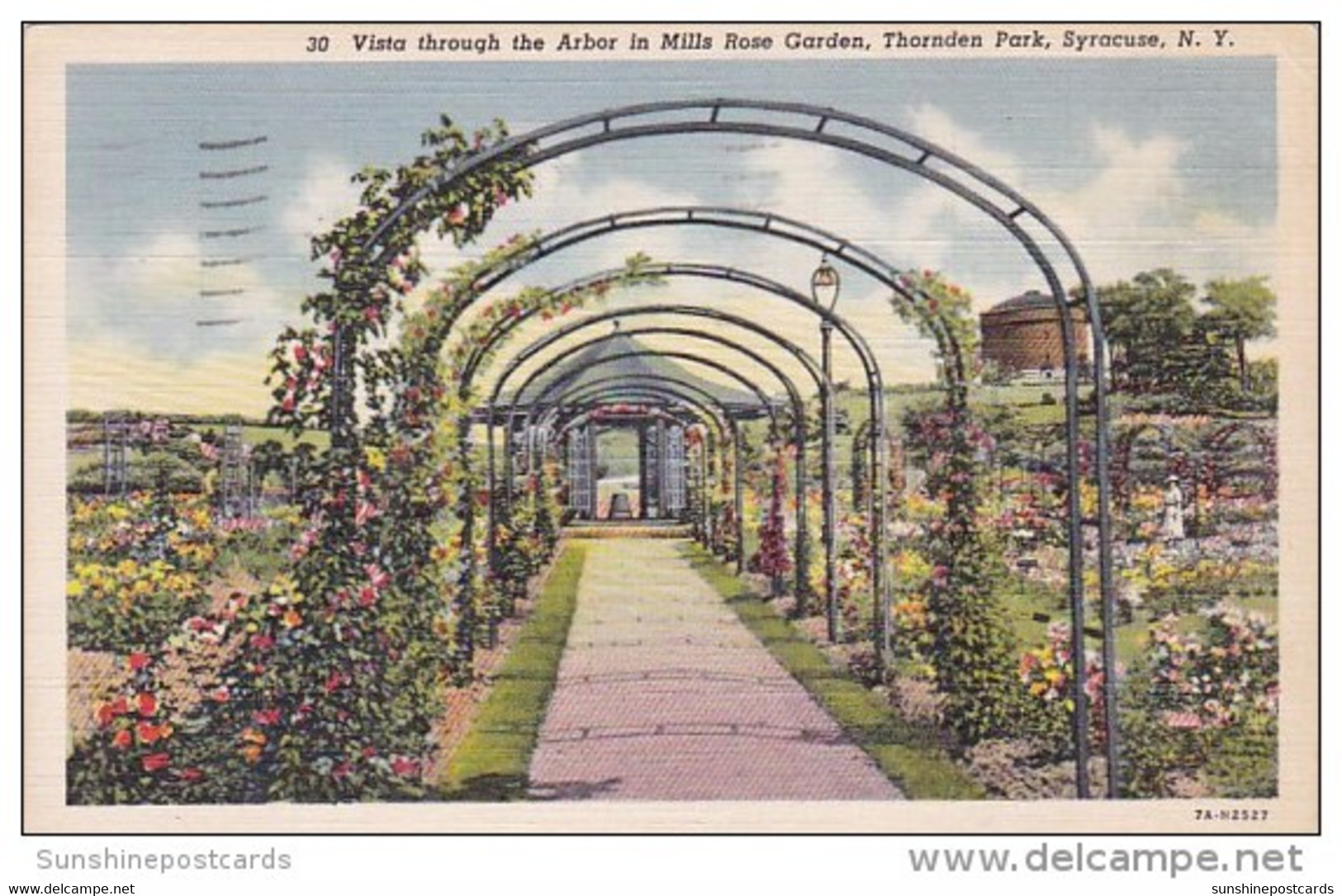 Vista Through The Arbor In Mills Rose Garden Thornden Park Syracuse New York 1939 - Syracuse