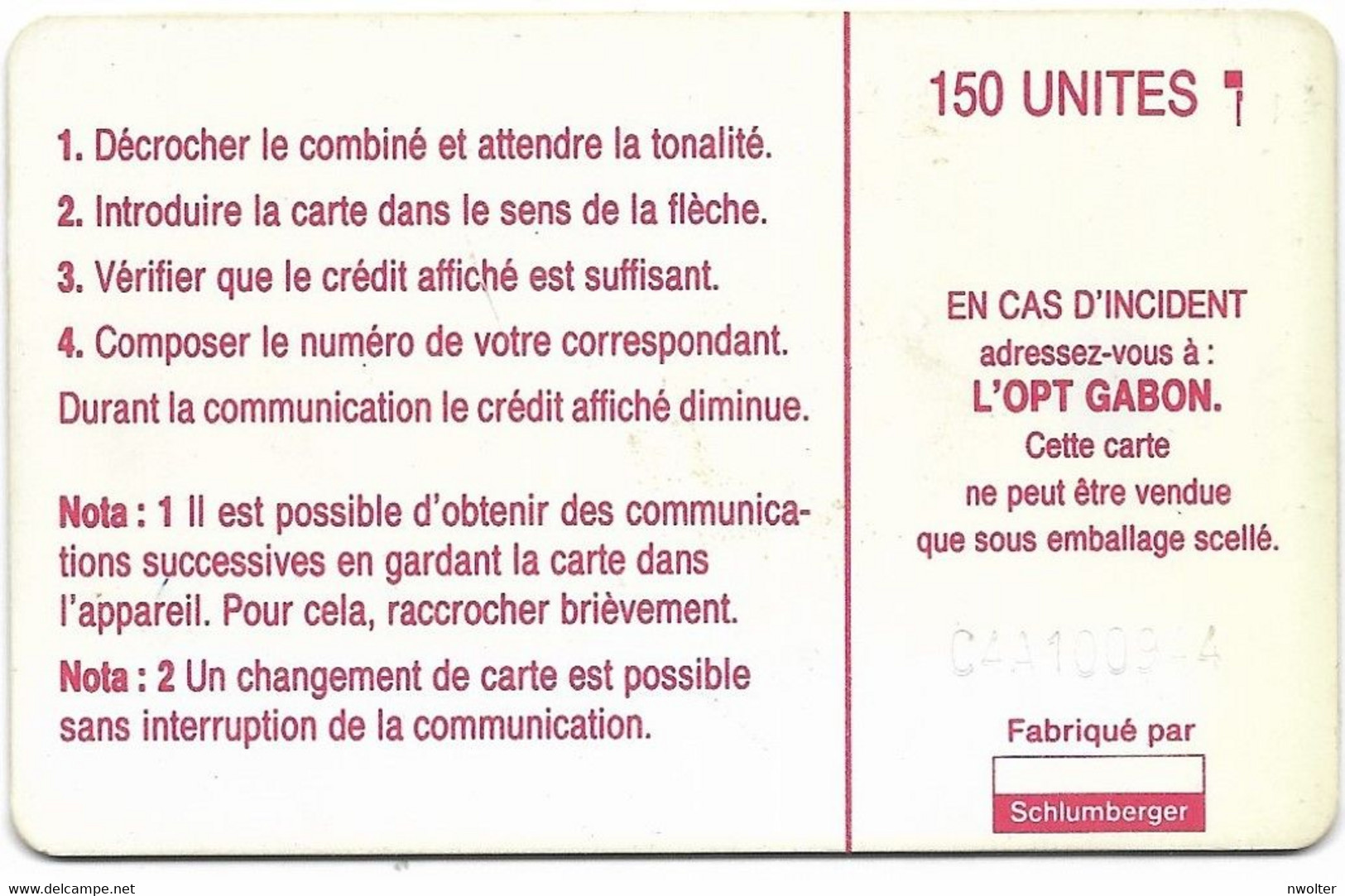 @+ Gabon - Map Of Gabon - Red - SC5 - BN: C4A100944 - Ref: GAB-23 - Gabon