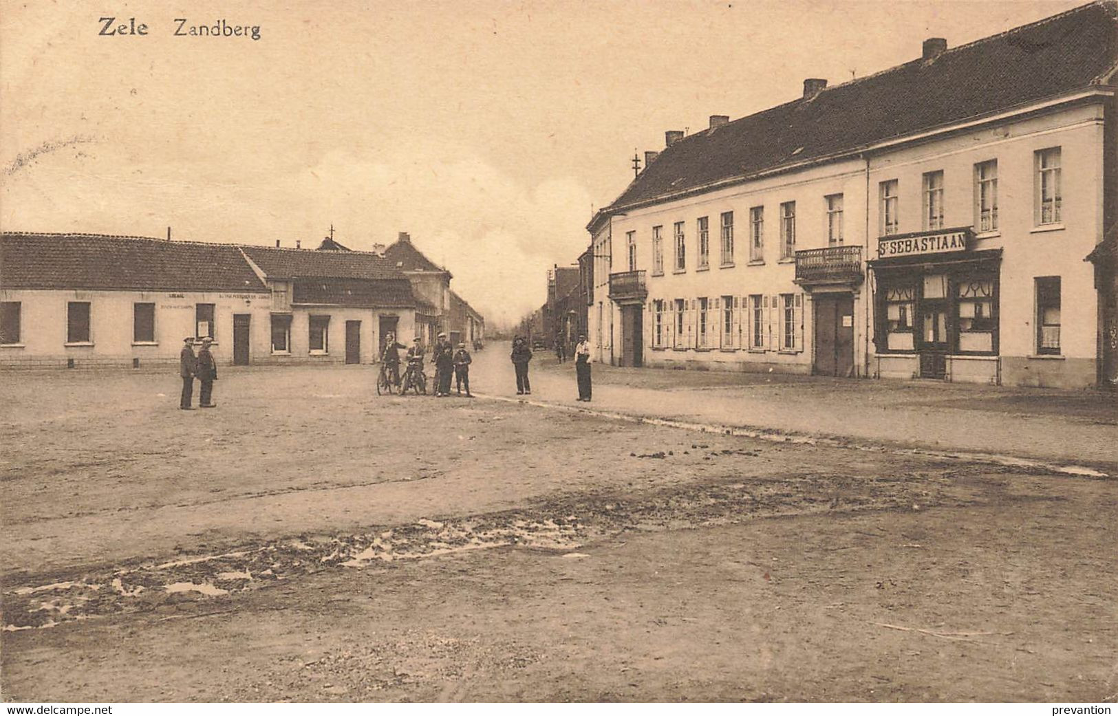 ZELE - Zandberg - Carte Animée Avec Commerce "St Sebastiaan" - Zele