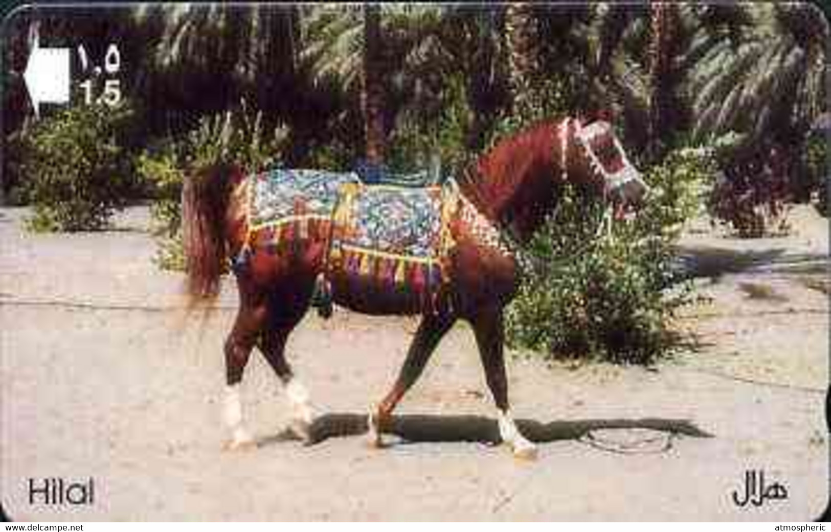 Telephone Card -Oman 1.5r Phone Card Showing Horse (Hilal) - Cavalli