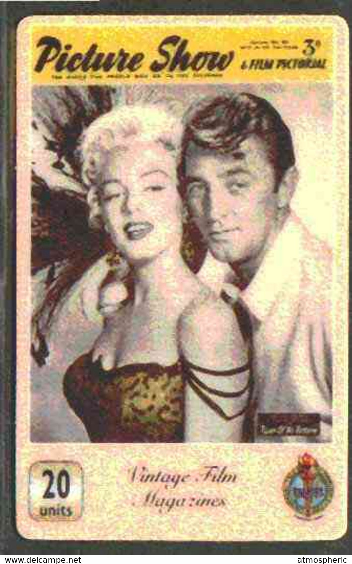 Telephone Card - Picture Show 20 Units Phone Card Showing Marilyn Monroe & Robert Mitchum In A Scene From River Of No Re - Kino