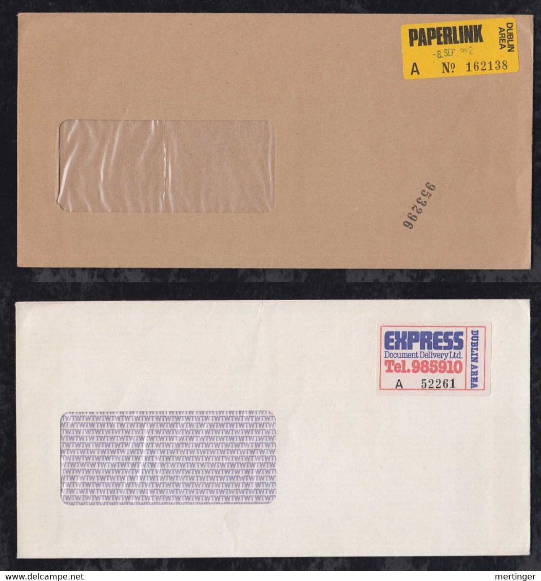 Irland Eire 1992 2 Covers Dublin Paperlink + Express Private Mail - Covers & Documents