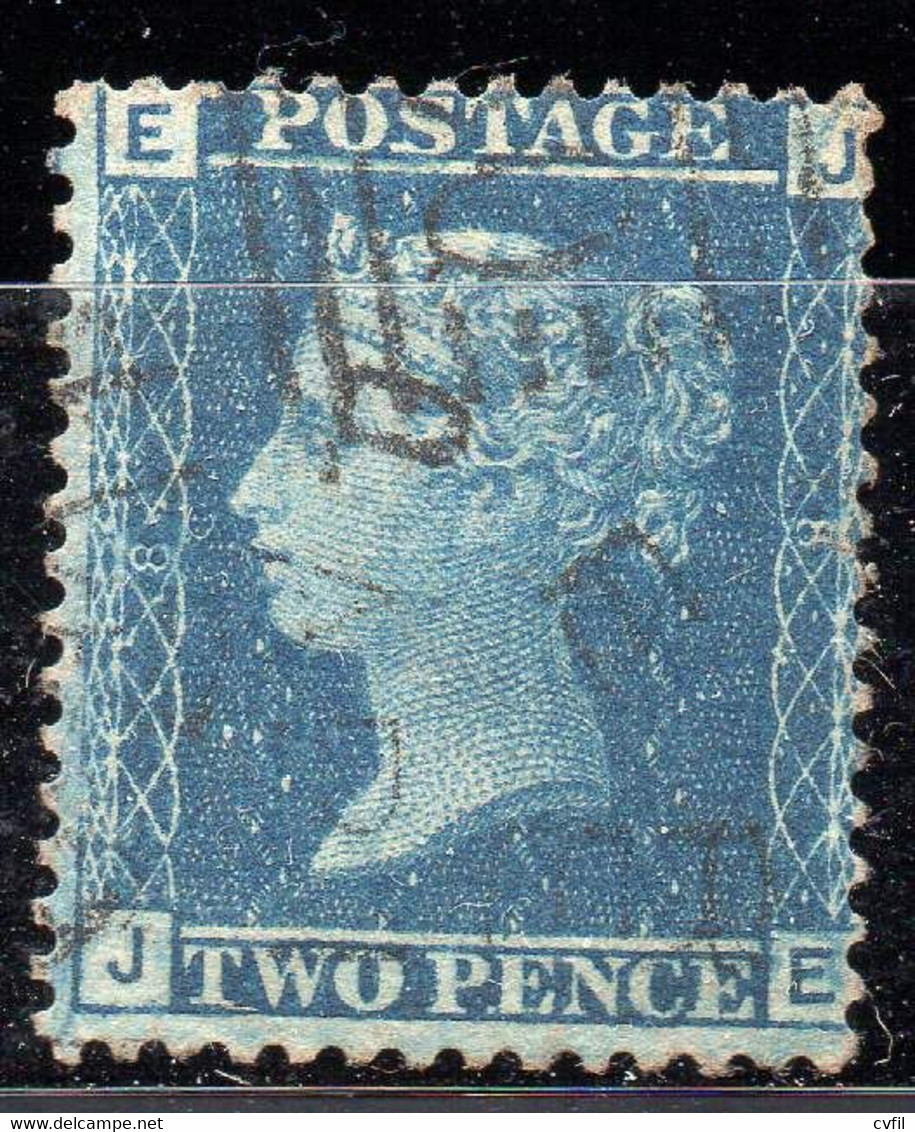 Great Britain 1858 - Fine Copy Of The Twopence Blue, Plate 8, With Cancellations In Black - Gebraucht