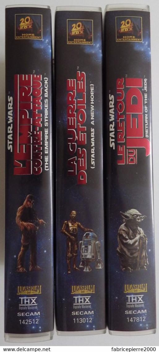 STAR WARS La Guerre Des Etoiles 3 K7 Remastérisées THX 1995 Un Nouvel Espoir, L'Empire Contre-attaque, Le Retour Du Jedi - Ciencia Ficción Y Fantasía