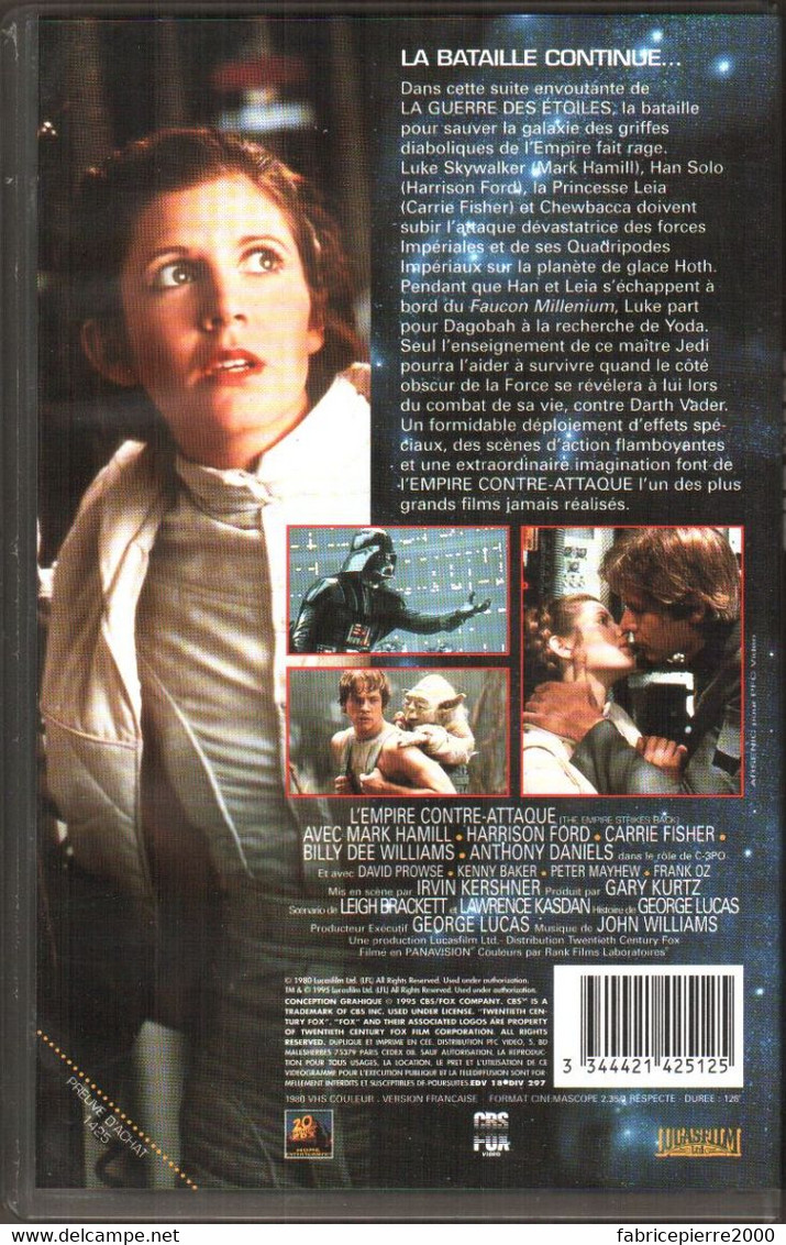 STAR WARS La Guerre des Etoiles 3 K7 remastérisées THX 1995 Un nouvel Espoir, L'Empire contre-attaque, Le Retour du Jedi