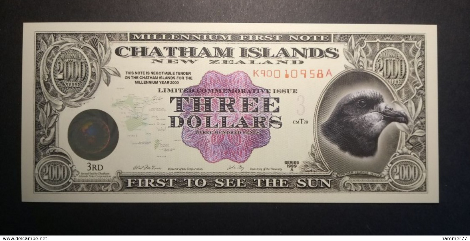 New Zealand 1999: Chatham Islands 3 Dollars UNC - Neuseeland