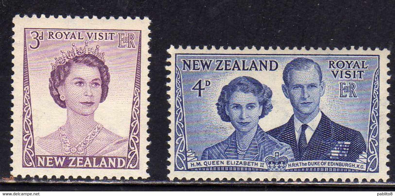 NEW ZEALAND NUOVA ZELANDA 1953 VISIT OF QUEEN ELIZABETH AND DUKE OF EDINBURGH COMPLETE SET SERIE COMPLETA MNH - Unused Stamps