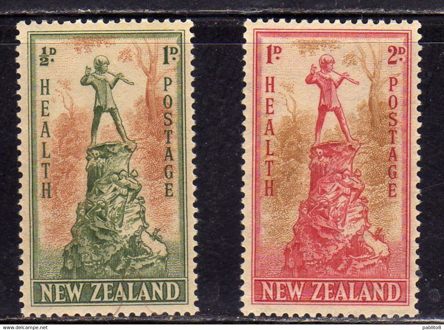 NEW ZEALAND NUOVA ZELANDA 1945 PETER PAN STATUE LONDON COMPLETE SET SERIE COMPLETA MNH - Neufs