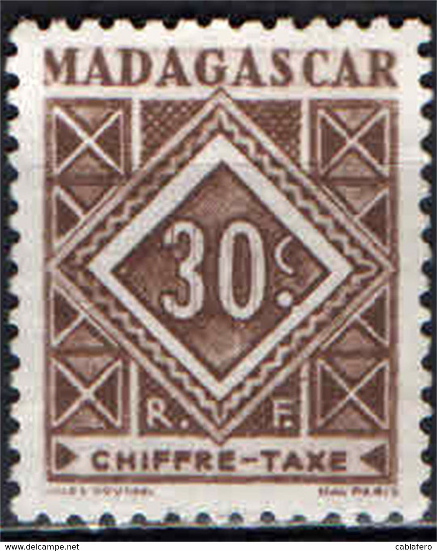 MADAGASCAR - 1947 - CIFRA - SENZA GOMMA - Impuestos