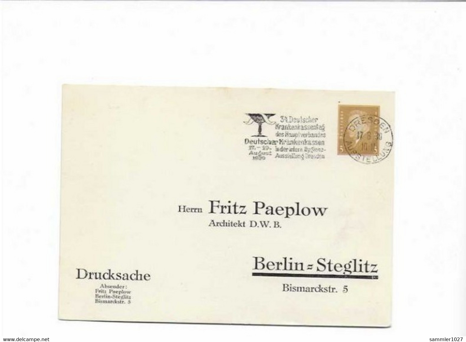 Ganzsachenkarte Aus Berlin 1930 - Storia Postale