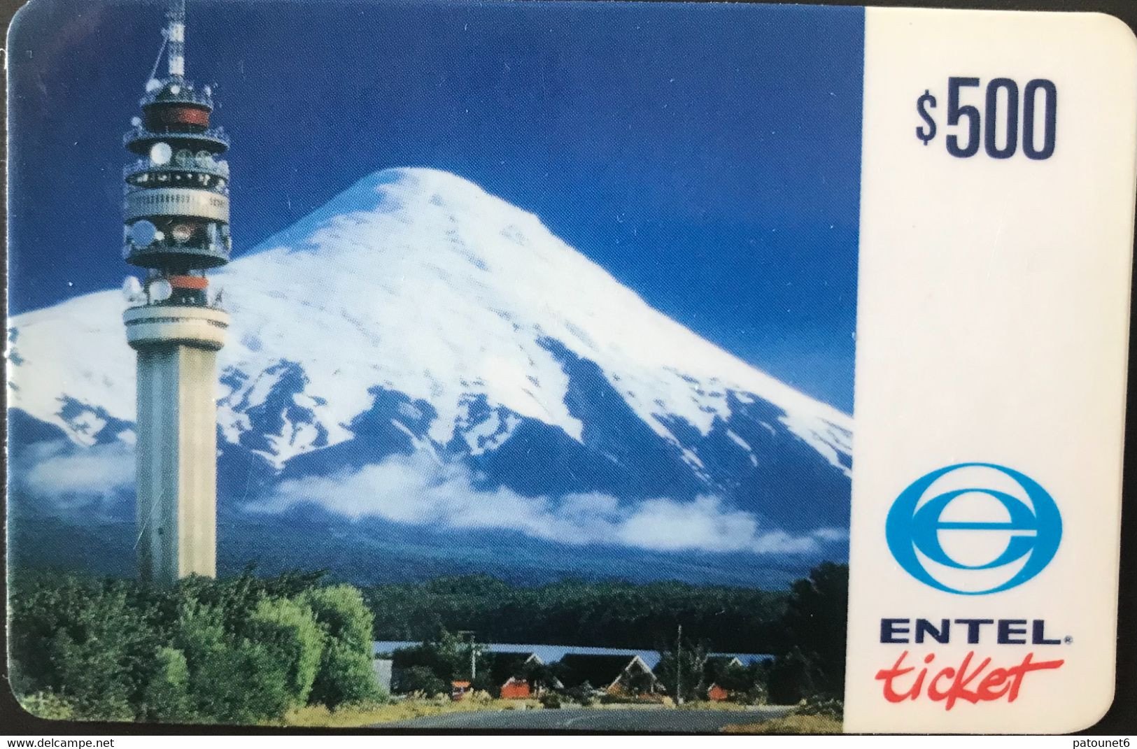 CHILI  -  Prepaid  -  ENTEL - Ticket  -  $ 500 - Chile