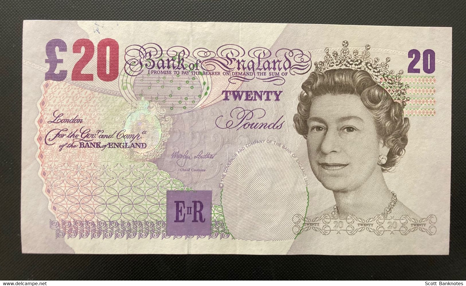 ERROR B368, Serial Number On The Back, Bank Of England 20 Pounds Banknote - 20 Pounds