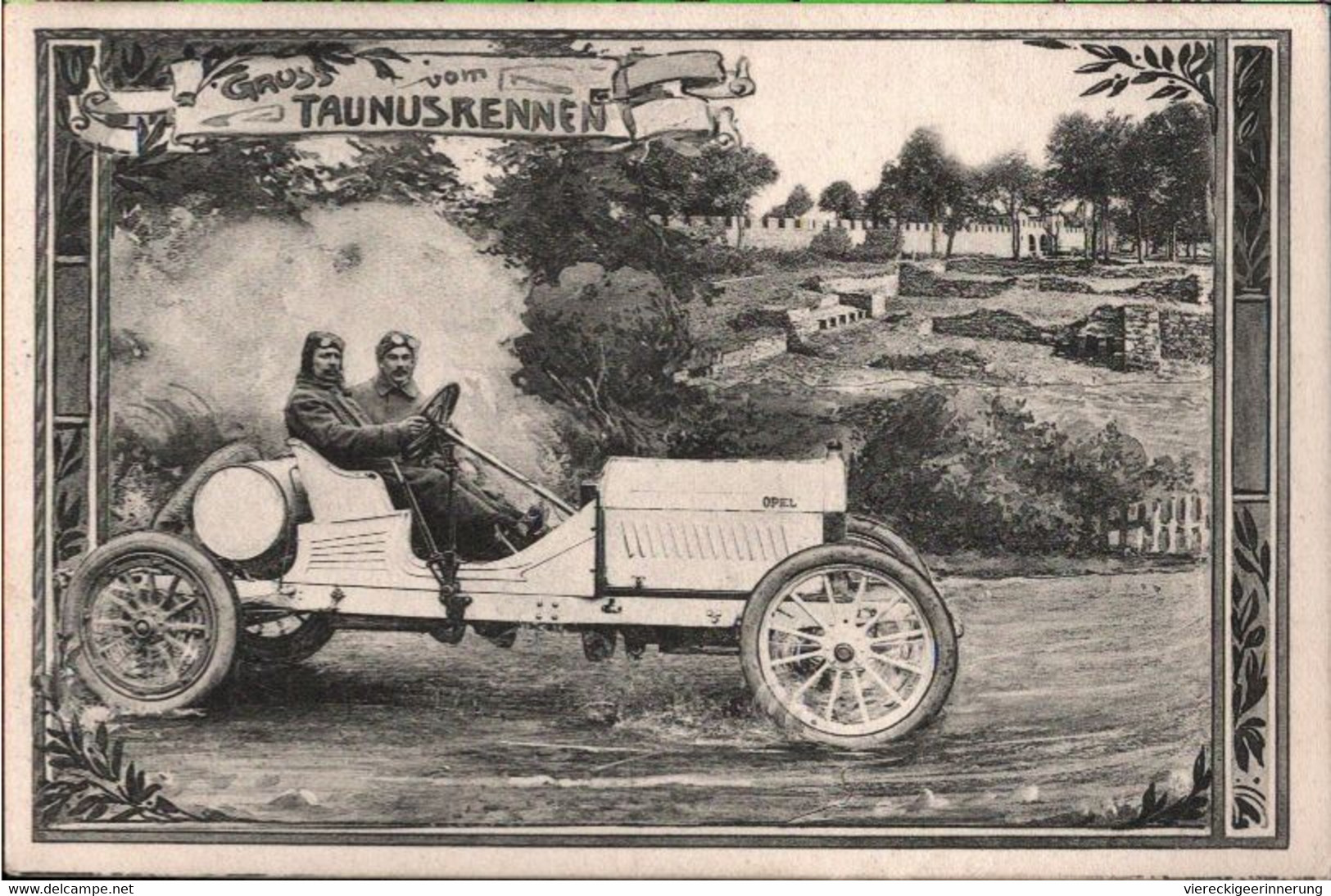 ! Alte Ansichtskarte Gruss Vom Taunusrennen, Automobil Opel, 1907, Homburg V.d. Höhe - Taunus