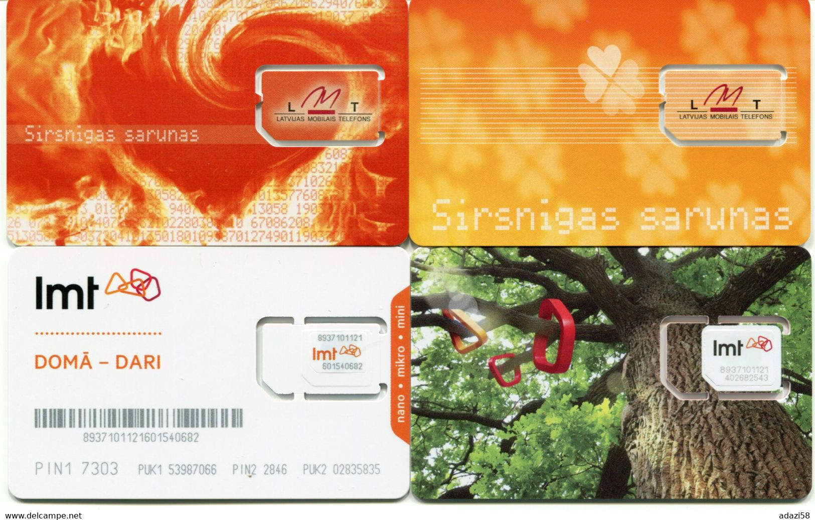 LATVIA  LMT Mobile Operator / Mint GSM Sim-cards /issues Of 2008,2009, 2014 & 2016 Yrs - Lettonia