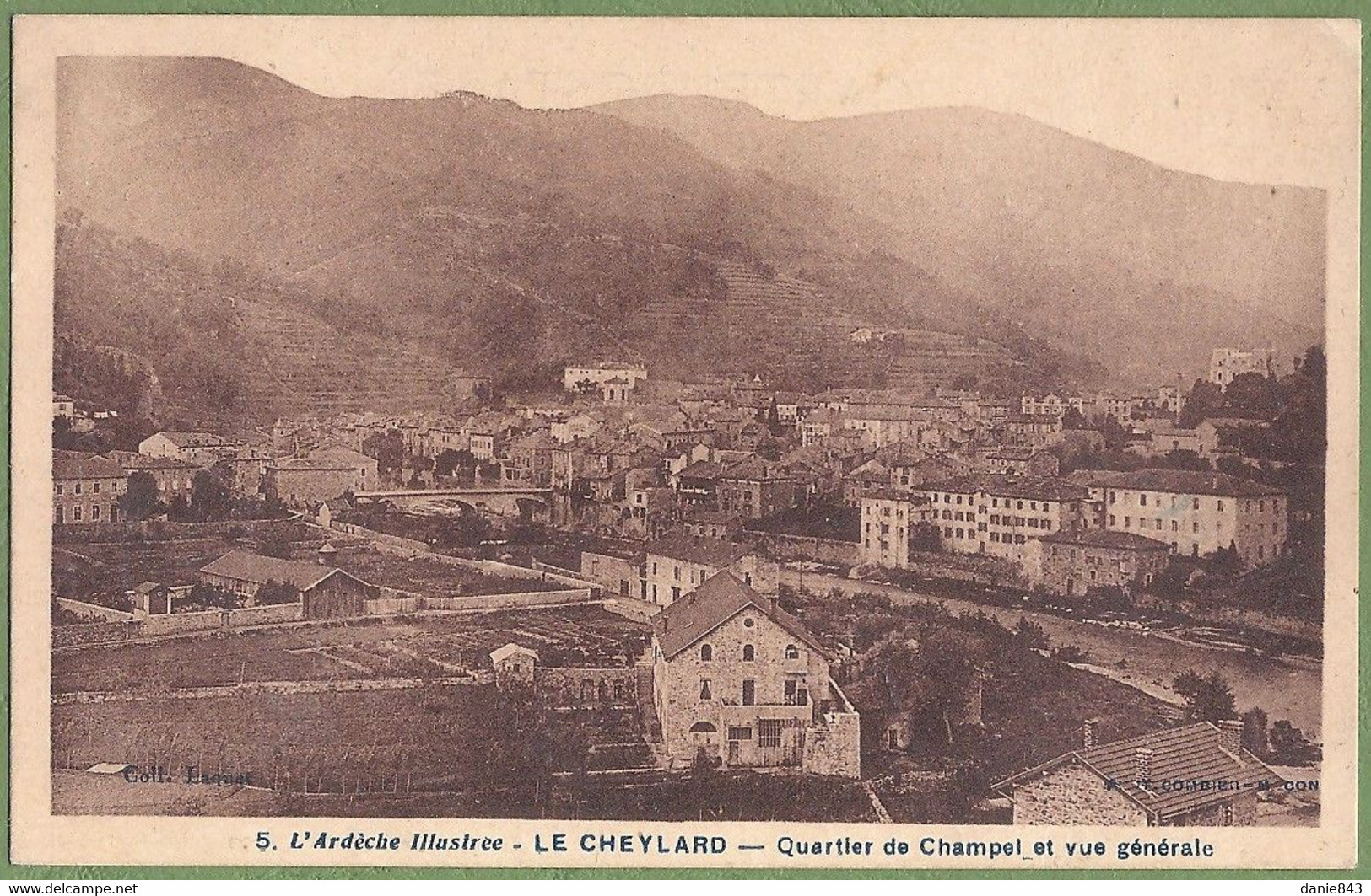 CPA - ARDECHE - LE CHEYLARD - QUARTIER DE CHAMPEL & VUE GÉNÉRALE - Collection Laquet/ édition Combier / 5 - Le Cheylard