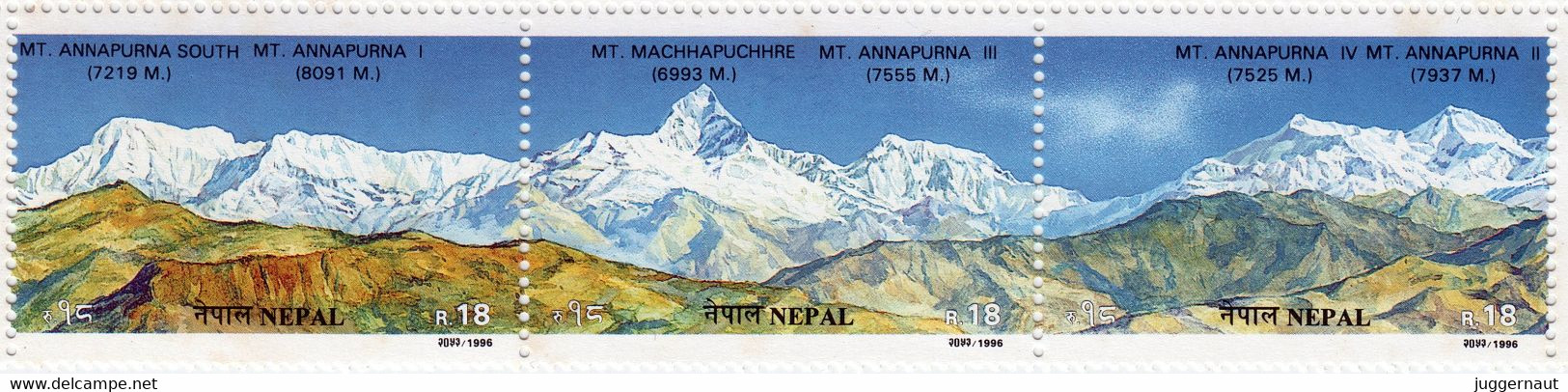 Mt. ANNAPURNA Himalayan Mountain SERIES Postage STAMP 1996 NEPAL MnH - Altri & Non Classificati