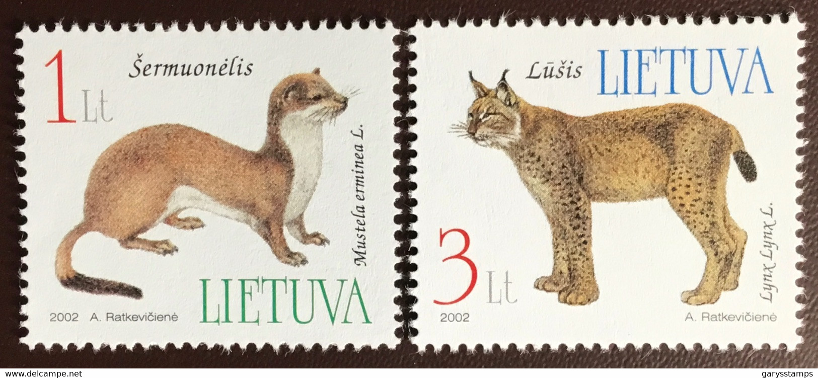 Lithuania 2002 Red Book Mammals Of Prey Animals MNH - Sonstige & Ohne Zuordnung