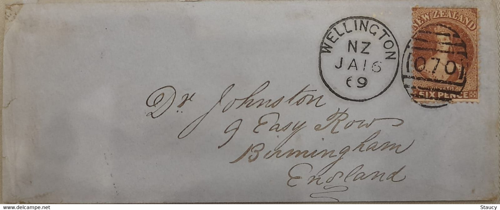 New Zealand 1869 QV 6d Chalon Issue Printed By J. Richardson In Auckland On COVER With Nice POSTMARKS Cover As Per Scan - Brieven En Documenten