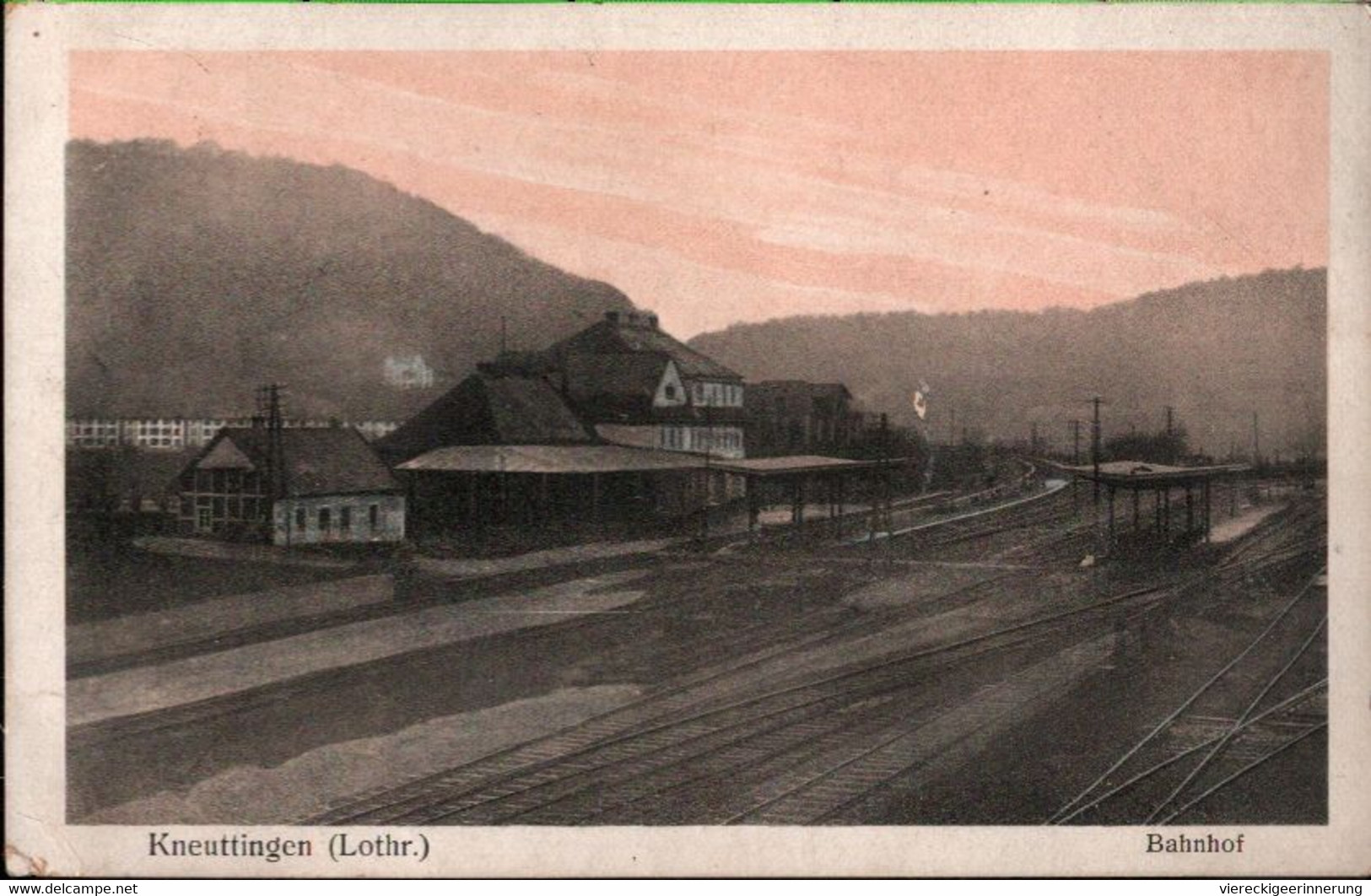 ! [57] Cpa, Alte Ansichtskarte , Kneuttingen, Bahnhof, Knutange, Gare, 1914, Lothringen - Autres & Non Classés