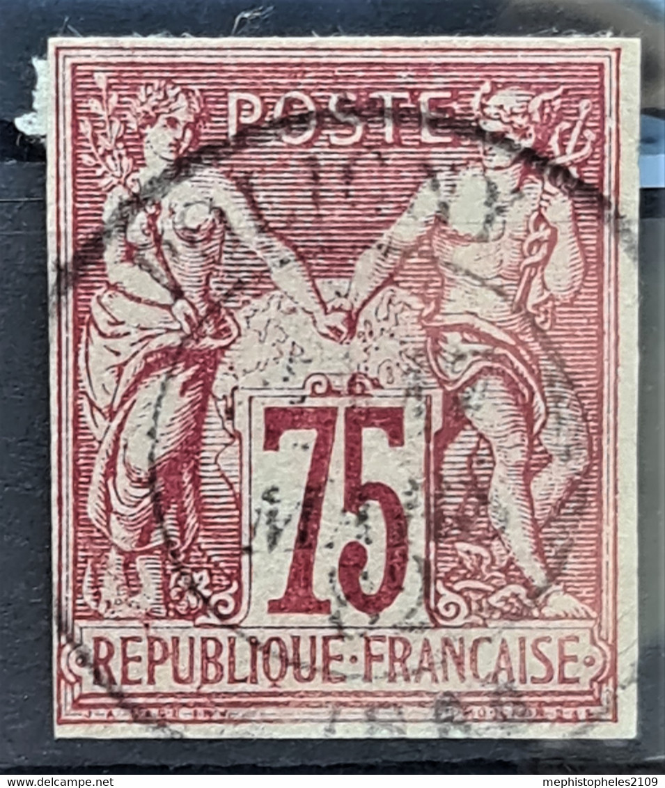 COLONIES FRANCAISES 1877-79 - Canceled - YT 28 - 75c - Sage