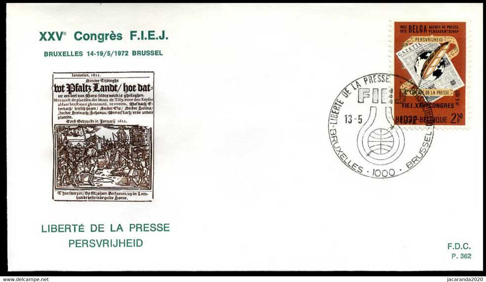 1625 - FDC - Persvrijheid  #3  P362 - 1971-1980