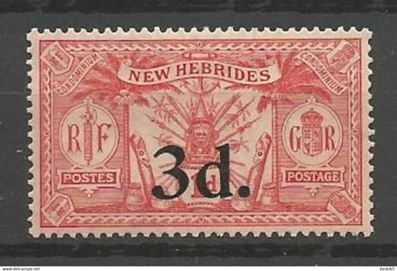 NOUVELLES-HEBRIDES N° 78 NEUF* LEGERE TRACE DE CHARNIERE  / MH - Ungebraucht