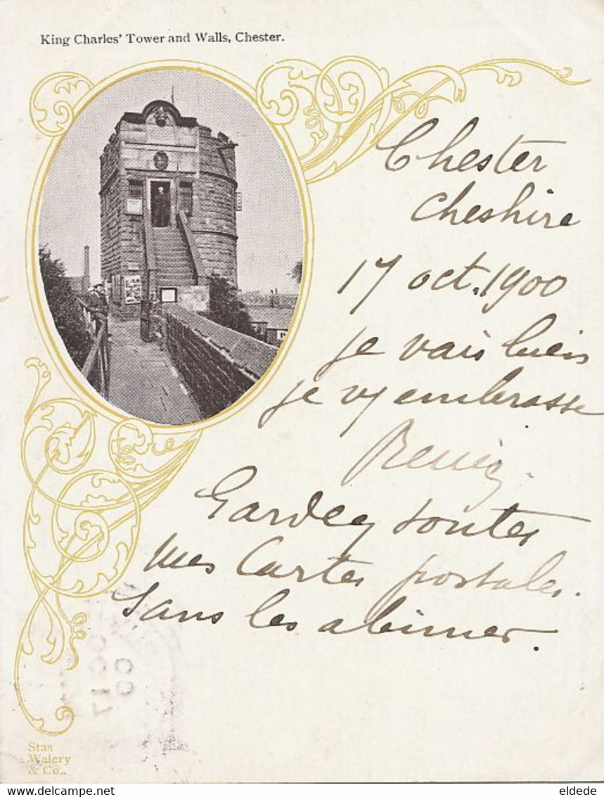 Chester King Charles 's Tower And Walls  Short Size Card Pioneer  P. Used 1900 Art Nouveau - Chester