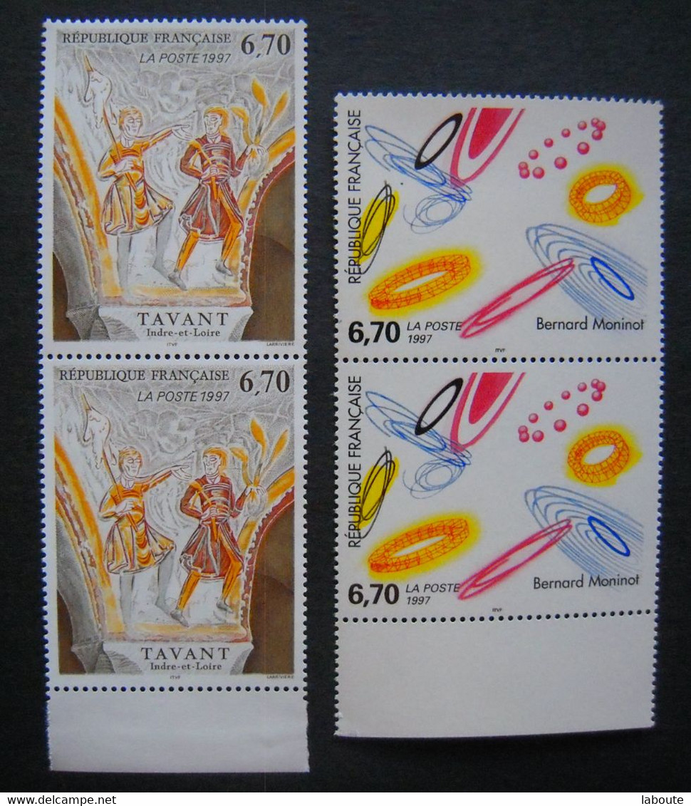 Tableau - 1997 -  N° 3049 ** 3050 ** - En Paire - Unused Stamps