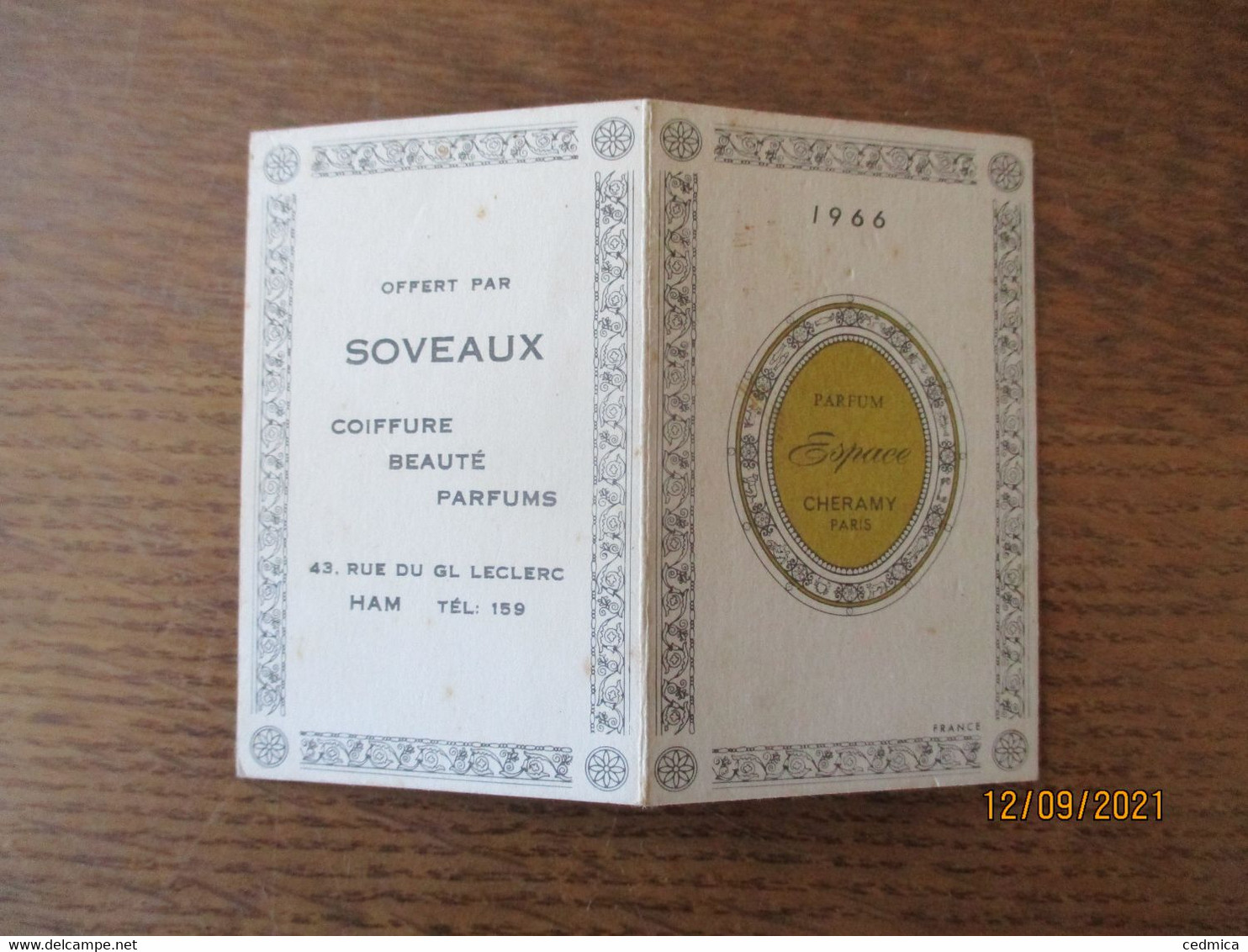 HAM SOVEAUX COIFFURE BEAUTE PARFUMS 43 RUE DU GL LECLERC CALENDRIER 1966 - Petit Format : 1961-70