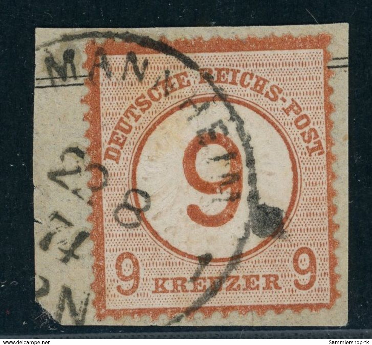 Deutsches Reich Brustschild Michel Nummer 30 Briefstück Mannheim - Sonstige & Ohne Zuordnung