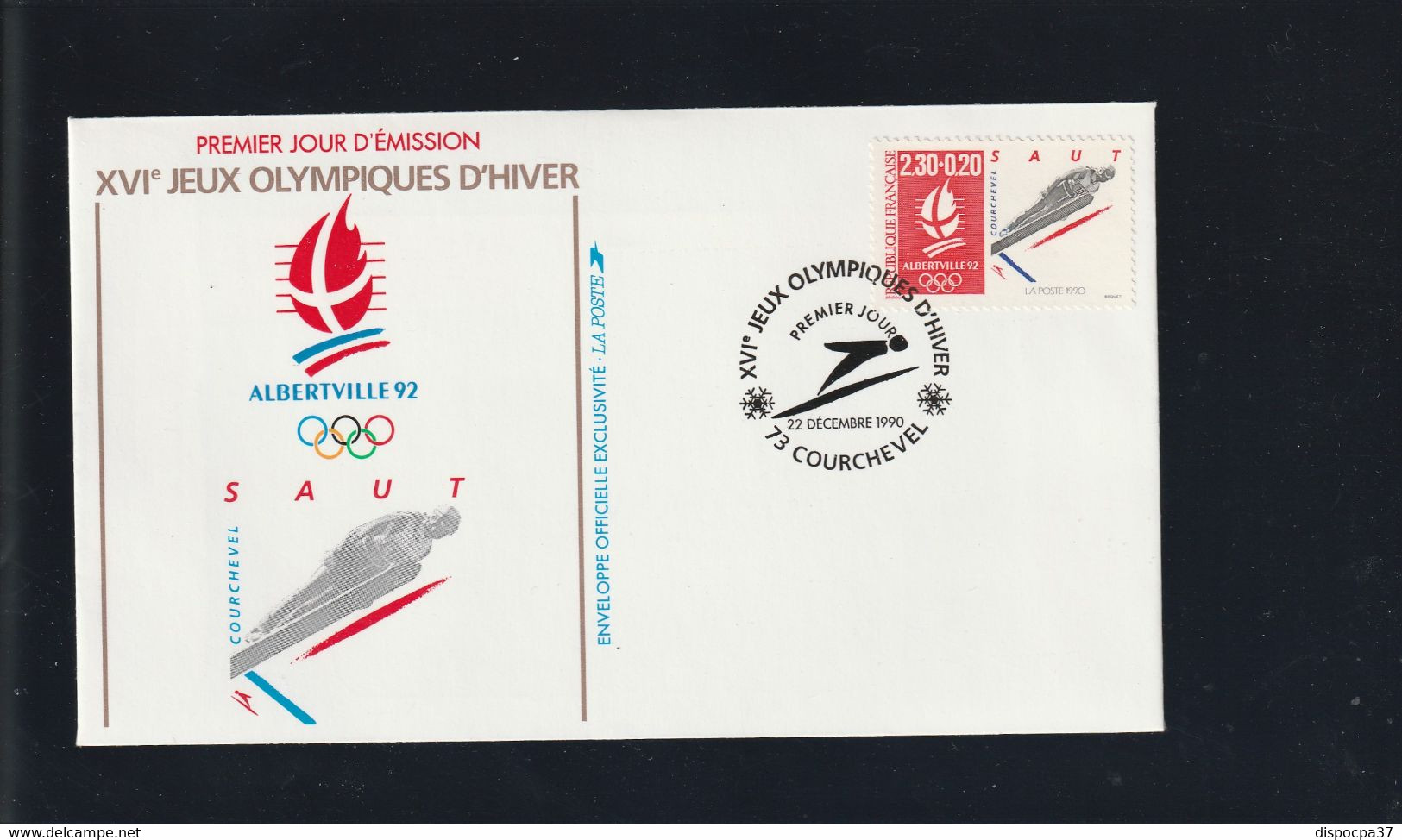 PREMIER JOUR D'ÉMISSION -XVI° JEUX OLYMPIQUES D'HIVER ALBERTVILLE 92 - SAUT- 22 DÉCEMBRE 1990- COURCHEVEL - Collections (sans Albums)