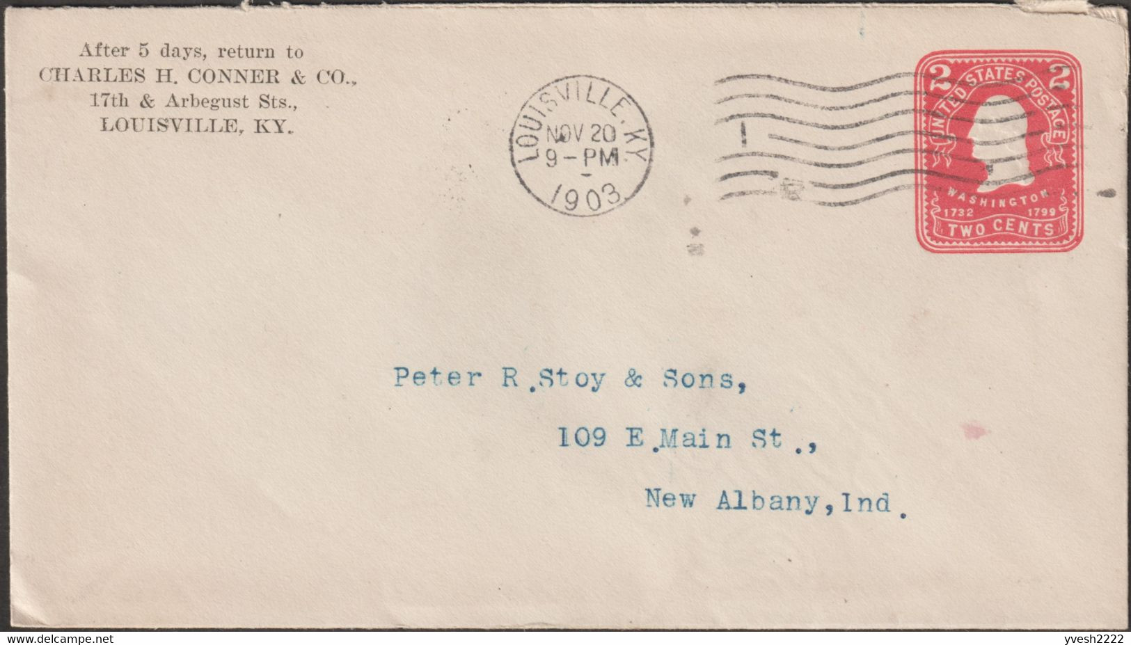 USA 1902. Entier Postal Semi-officiel à 2 Cents. Charles H. Conner Louisville KY. Matériel De Construction Steel Roofing - 1901-20