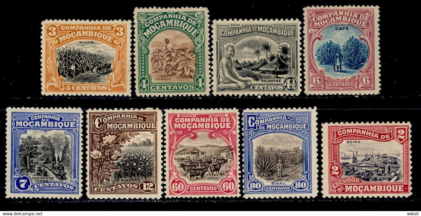 ! ! Mozambique Company - 1921 Local Motifs & Views (Complete Set) - Af. 142 To 150 - MH - Mosambik