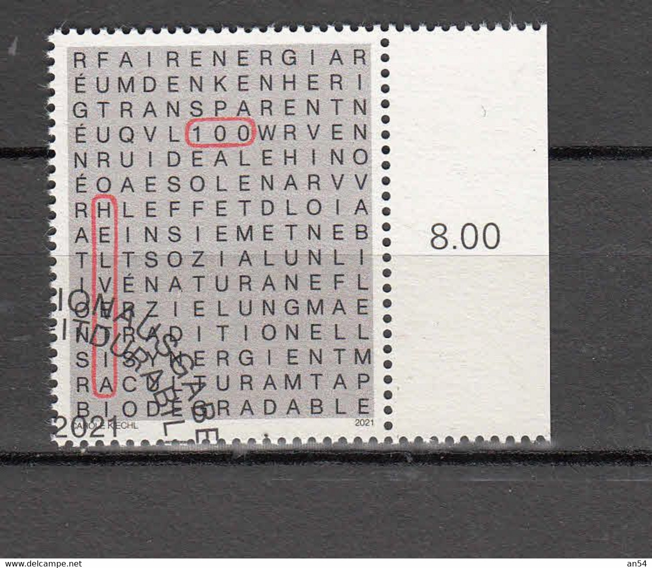 2021   N° 1821  OBLITERATION PREMIER JOUR   CATALOGUE ZUMSTEIN - Used Stamps